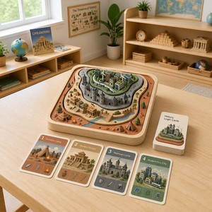 Puzzle in Legno Montessori Personalizzato: Evoluzione della Civilizzazione Umana, Gioco Educativo di Storia per Bambini, Giocattolo Prescolare - Product Image 3