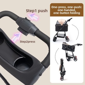 Passeggino per Animali Domestici SK, Carrozzina per <span class=keywords><strong>Cani</strong></span> e Gatti, Trasportino Compatto, Carrello Leggero per Animali, Pieghevole in Metallo per Uso Esterno - Product Image 3