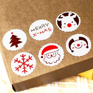 Étiquettes alimentaires personnalisées avec LOGO de noël, pièces, impression d'étoiles porte-bonheur, radio hologramme, emballage privé, autocollants - Product Image 3