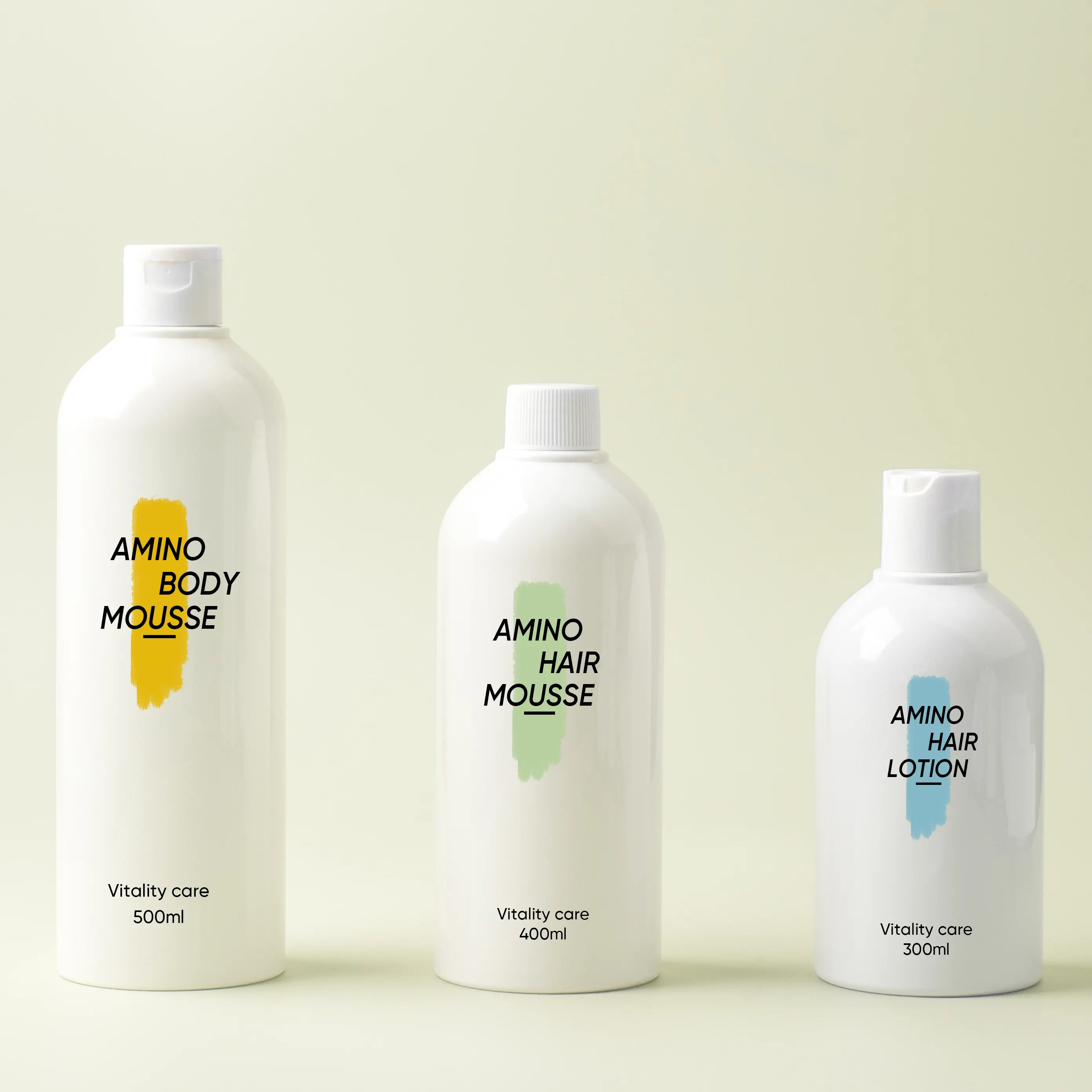 Lege Shampoo Lotion Fles 300Ml 400Ml 500Ml Witte Pet Plastic Body Toner Lotion Flesjes Met Gouden Schijfdop