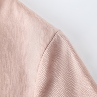 Ropa occidental personalizada, venta al por mayor, blusas de poliéster con botones de color rosa sólido de primavera, blusas clásicas, ropa de mujer
