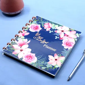 Cuaderno personalizado de tapa dura, impresión de papel liso en espiral, diario personalizado