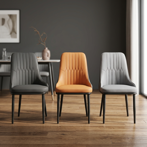 Silla Moderna para Sala de Estar con Respaldo Acolchado, Patas de Metal, Tapicería de Cuero, Diseño Contemporáneo para Hogar, Apartamento, Hotel - Product Image 2