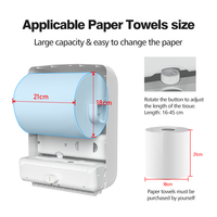 Distributeur automatique de rouleaux à capteur en plastique ABS Support mural moderne Porte-serviettes en papier hygiénique à coupe automatique pour hôtel Salle de bain Salon