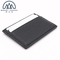 Dompet Kartu Desain Baru Berkualitas Tinggi Logo Kustom Minimalis Tipis Kulit Asli Anti RFID Tempat Kartu Kredit Bisnis
