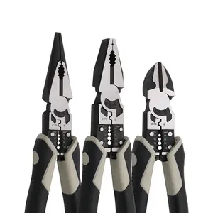 WAIT 9-in-1 Multifunctional Stripping And Crimping Wire Pliers Long Nose Pliers Diagonal Nose Pliers With Spring