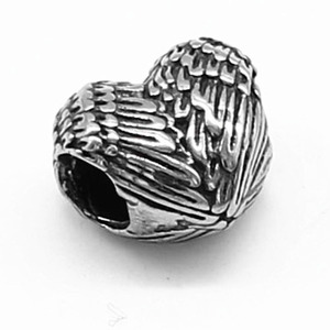 Cuentas espaciadoras de acero inoxidable con forma de corazón de ángel de Yunnique para hacer pulseras, accesorios de joyería DIY - Product Image 5