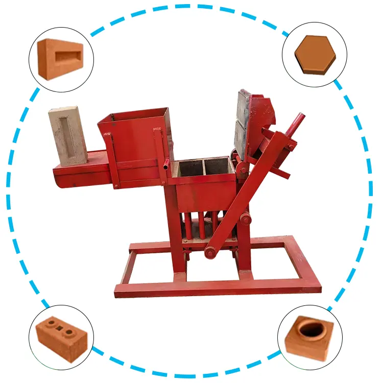 विभिन्न प्रकार के मोल्ड्स ईंट मशीनरी छोटी मिट्टी की ईंट मशीन मैनुअल प्रकार मिट्टी ब्लॉक बनाने वाली मशीन