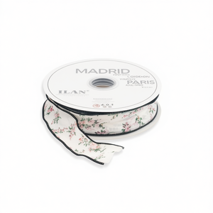 ริบบิ้นตกแต่ง ILAN ขนาด 4.0 ซม. ยาว 46 ม. ลายดอกไม้ สำหรับงานประดิษฐ์และห่อของขวัญ - Product Image 1