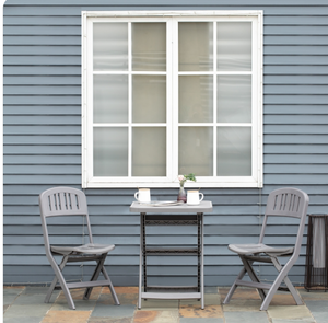 <span class=keywords><strong>Tavolo</strong></span> da Pranzo Pieghevole Moderno in <span class=keywords><strong>Plastica</strong></span> Grigia Resistente alle Intemperie per Esterni e Balconi - Product Image 5