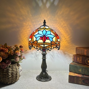 Lámpara de Escritorio LED Ajustable de Estilo Europeo LongHuiJing, de Vidrio Teñido, 8 Pulgadas, Hecha a Mano, Flexible, Simple, Ecológica, Multicolor, de Zinc - Product Image 1