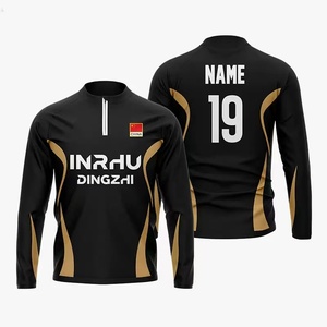 Haut de sport unisexe personnalisé à demi-zip, séchage rapide, respirant, en polyester, avec motif lettres imprimé par transfert thermique, pour entraînement et fitness - Product Image 1