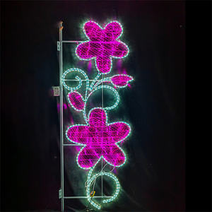 Navidad al aire libre decorativo 2D motivo luces impermeable PVC poste montado farola ornamento decoración de la calle - Product Image 1