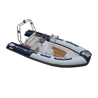 Bateau de pêche en fibre de verre RIB 480W 4,8 m, bateau pneumatique rigide en Hypalon PVC, prix d'usine