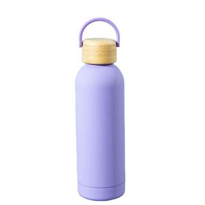 Botella de Agua Deportiva Personalizada de 500 ml, de Acero Inoxidable de Doble Pared, Boca Estrecha, Aislada al Vacío, con Revestimiento de Goma y Asa - Product Image 1