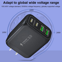 Chargeur mural USB-C 4 ports électrique 40W HNT Factory Wholesale avec charge rapide PD3.0 QC3.0 et protection OTP – Adaptateur secteur multiport
