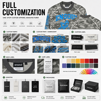 T-shirts pour hommes de mode streetwear, coupe et couture personnalisées, gris camouflage, manches raglan, grammage lourd, coupe oversize, impression sérigraphique