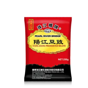 PRB 핫 세일 공장 가격 자연 중국 발효 콩 진주 강 다리 250G 비닐 봉투 PRB 보존 된 검은 콩