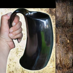 Cuernos Vikingos para Beber, Hechos a Mano, Pulidos, Originales, Taza Vikinga, Arte Popular, Taza de Cerveza Única de Inspiración Medieval - Product Image 3