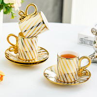 Haut de gamme de luxe en céramique tasse à café soucoupe ensemble exquis porcelaine verre Style européen Premium petit ménage après-midi cadeau