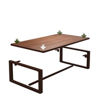 Table à thé en bois massif de noyer noir, support pour théière, meuble compact pour la maison, idéal pour la salle de thé, le bureau, le balcon, le salon