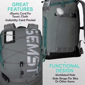 Échantillon gratuit – Ensemble de sacs de voyage pour équipement de ski deux pièces avec logo personnalisé, longueur réglable pour l'extérieur et la salle de sport – Fabriqué en polyester durable - Product Image 5