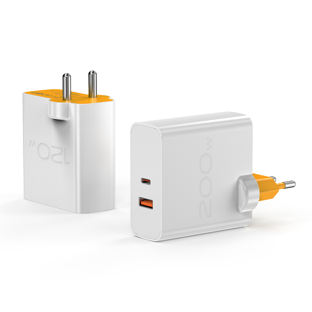 India Plug 120W PD 3.0 QC3.0 Super Vooc Fast Charger Adapter Type-C OTP/OVP Protection 5V/3A Eco-Friendly Mobile Laptop-Oppo
