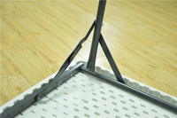 Offre spéciale, table pliante simple d'extérieur en PEHD blanc moulé par soufflage, table portable, table carrée pliante