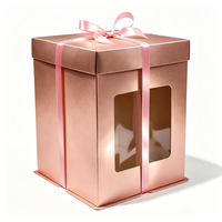 Emballage pour desserts, pâtisserie, boîte à gâteaux, boîte cadeau en carton pliable, boîte à pizza en carton doré de luxe, écologique et recyclable