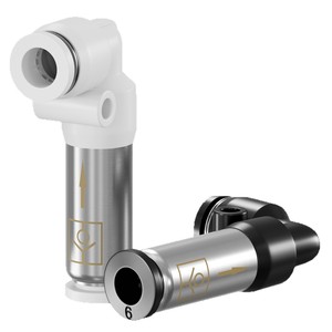 Válvula de Retención Neumática Qingze SPV08 6/10/12mm Conector Rápido en Codo para Control de Flujo de Aire y Gas - Product Image 1