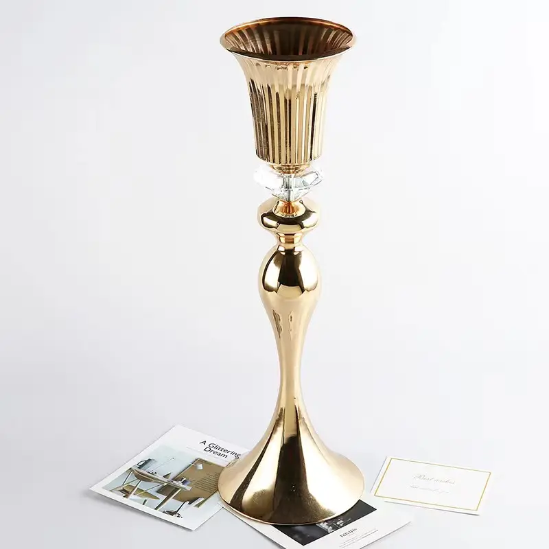 Fabricante barato portátil luxo ouro flor suporte centro de casamento peças para mesa decorativo