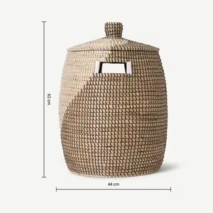 Natural/customized Color Round/Rectangle/Square Flexible <b>Seagrass</b> water hyacinth <b>basket</b> Eco-Friendly Clothing <b>Storage</b> <b>Baskets</b> - Product Image 3