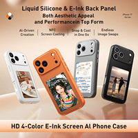 Étui de téléphone portable DIY avec écran E-Ink haute définition NFC de 4 pouces, résistant aux chocs, finition miroir, design de bordure pour 17 Pro Max