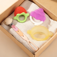 BPA-vrije, voedselveilige, zachte siliconen citroen fruit bijtring baby bijt speeltje sensorisch kauwspeeltje voor baby's