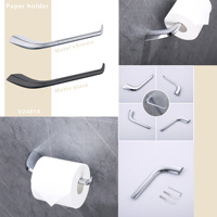 Ensemble d'accessoires de salle de bain de luxe en acier inoxydable noir à fixation murale, accessoires de quincaillerie 304, accessoires de salle de bain de luxe pour hôtel