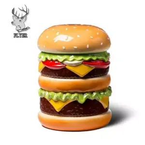 Outdoor Decoration Large Size Fiberglass Hamburger Statue Resin Crafts Furniture For Sale