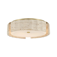 Plafonnier LED rond en travertin de style Wabi Sabi vintage du milieu du siècle pour la maison, la chambre, le salon, la décoration résidentielle