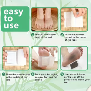 Patchs Détoxifiants aux Herbes pour les Pieds, à l'Armoise, au Gingembre et au Vinaigre de Bambou, Aide au Sommeil, Relaxation Corporelle, Autocollants pour les Pieds de Nuit, OEM - Product Image 2