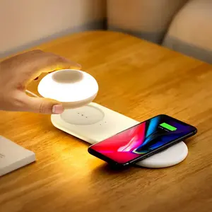 Nacht lampe Wiederauf ladbare Büros tudie Lese lampe Touch Dimming Tisch lampe Mit LED-Licht Handy Wireless Ladegerät