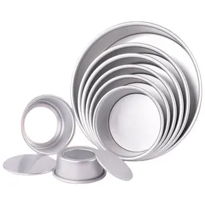 Хит продаж, набор одноразовых круглых анодных тортов из алюминиевого сплава для выпечки, размеры 2, 4, 5, 6, 8 дюймов для наборов столовой посуды