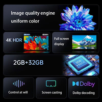 HJI Brand QLED 4K Smart UHD TV 32"-85" Zwart 60Hz met WiFi Android Stand/Wandmontage optie