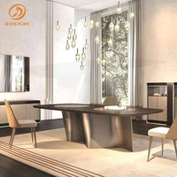 Ensemble de salle à manger fabriqué en Chine, table de salle à manger élégante et stylée avec plateau en marbre, pour les mariages, les banquets, les réunions de famille et les fêtes