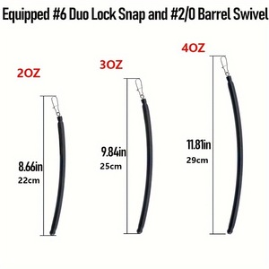 Ensemble de pêche au poisson-chat de 2oz 3oz 4oz Poids de remorquage à la dérive Plomb long Ensemble de pêche en haute mer Poids de pêche Plombs - Product Image 2