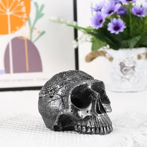 Factory Wholesale Dark Style Halloween Trick Ashtray High Temperature Resistant Easy To Clean Open Forehead Skull Resin Ashtray