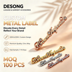 bag accessories <b>labels</b> custom handmade gold brand <b>name</b> logo metal tags for handbags - Product Image 1