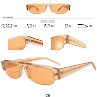 Lunettes de soleil ovales petites et tendance pour l'extérieur, monture en acétate, branches larges, semi-cerclées, demi-cerclées, rectangulaires, Gafas De Sol