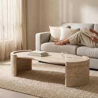 Table basse de salon Cammy Stone, style nordique simple et moderne, plateau en marbre de pierre naturelle, mobilier de maison, design de luxe léger