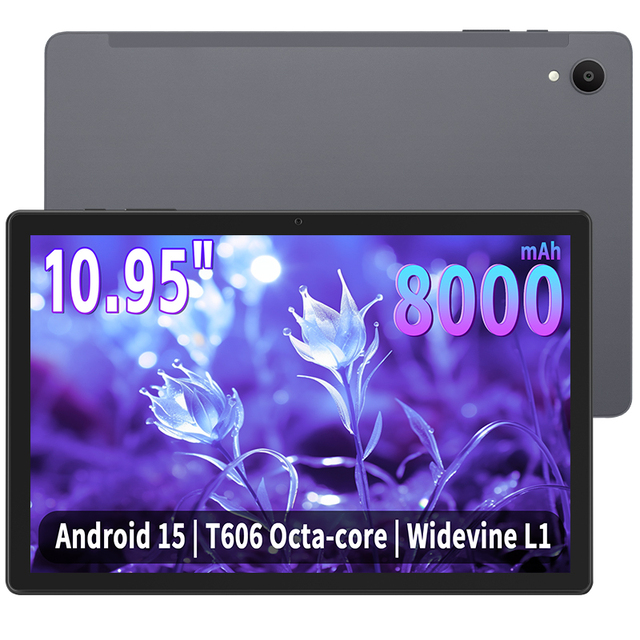 Long Battery Life 8000mAh Android 15 Tablet 12GB RAM 128GB Storage 10.95 Inch HD Screen Octa Core Processor T606 GMS for Study