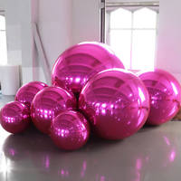 Boule miroir gonflable rose, grands ballons brillants réfléchissants, robe de mariée pour décoration de mariage, gonflables publicitaires