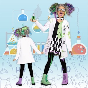 Disfraz de Científico Loco para Niños, Bata de Laboratorio Unisex con Peluca y Accesorios para Juego de Roles, Primavera 2025 - Product Image 1